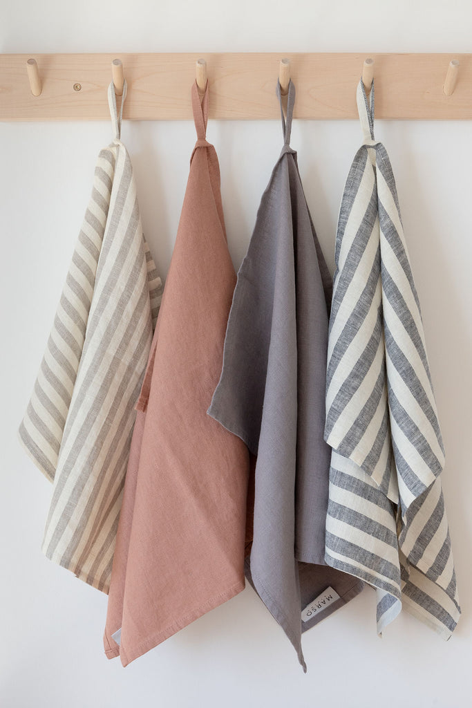 Gestreiftes Leinen Geschirrtuch Marso Living